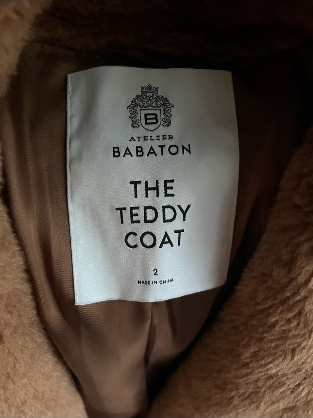 Babaton Chestnut Short Teddy Coat in Warm Brown - Picture 2 of 4